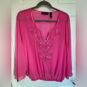 INC Sheer Pink Blouse